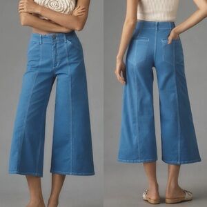 MAEVE The Delaney Crop Clean-Seamed High-Rise Wide-Leg Jeans